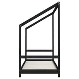 Kids Bed Frame Black 2x cm Solid Wood Pine 3200588