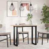 Dining Table O-Frame 100x50x75 cm Solid Wood Pine and Steel 3282675