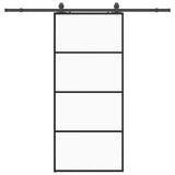 Sliding Door with Hardware Set Black 90x205 cm ESG Glass 3375938