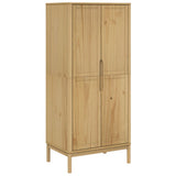 Wardrobe FLORO Wax Brown 77x53x171 cm Solid Wood Pine 374005