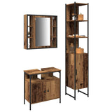 Bathroom Furniture Set with Door 3 pcs Old Wood Engineered Wood 3332549
