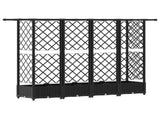 Raised Bed with Trellis and Roof Black 202.5 x 40 x 123 cm PP 42032547