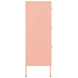 Drawer Cabinet Pink Steel Large Drawer Cabinet Rectangular 336148