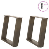 Coffee Table Legs U-Shaped 2 pcs Natural Steel 50x cm Steel 4012767