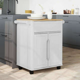 Kitchen Trolley FLORO White 72.5 x 45 x 80 cm Solid Pine Wood 42011250