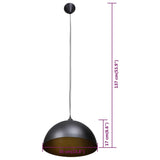 ZNTS Ceiling Lamp 2 pcs Height-adjustable Semi-spherical Black 241113