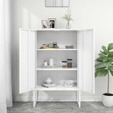 Highboard White 80x35x135 cm Steel 335875
