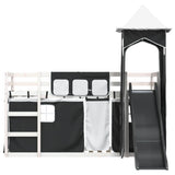 Bunk Bed without Mattress with Slide White and Black 80x200 cm 3284200