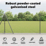Fence Post with Concrete Base 52 pcs Grey Powder-Coated Steel 3350248