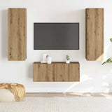 Wall Mounted TV cabinets 3 pcs Artisan Oak Engineered Wood 3328964