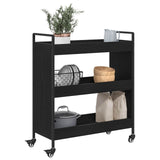 Kitchen Trolley Black Oak 70 x 30 x 82 cm Engineered Wood 879626