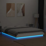Bed Frame with LED Lights without Mattress White 150x200cm 3281091