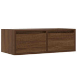 TV Cabinet with LED Lights Brown Oak 75x35.5x25 cm 860235