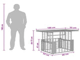 Garden Table Natural 100 x 55 x 37 cm PE Rattan and Glass 42035142
