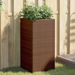 ZNTS Garden Planter Brown 40x40x80 cm Poly Rattan 366414