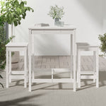 3 Piece Garden Bar Set White Solid Wood Pine 3154726