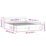Bed Frame Black Engineered wood, Plywood 183x203 cm King 3207400
