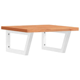 Basin Shelf Wall Mounted Steel and Solid Wood Beech 3302426