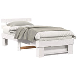 Bed Frame with Headboard White 90 x 190 cm Solid Pine Wood 872507
