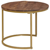 Nesting Coffee Tables 3 pcs Solid Mango Wood and Steel 4104636