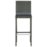 5 Piece Garden Bar Set with Cushions Poly Rattan Grey 3095416