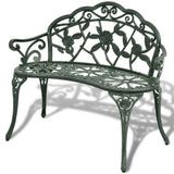 ZNTS Garden Bench 100 cm Cast Aluminium Green 42166