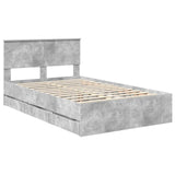 Bed Frame with Drawer Concrete Grey 120 x 200 cm Engineer Wood 3410724