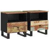 ZNTS Bedside Cabinets 2 pcs Solid Wood Reclaimed&Engineered Wood 350653