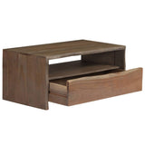 Coffee Table Solid Acacia Wood Live Edges 90x50x40 cm Grey 246127