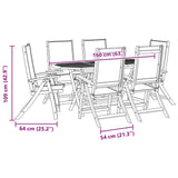 ZNTS 7 Piece Garden Dining Set Solid Wood Acacia and Textilene 3279284