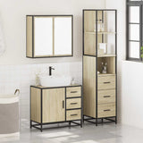3 Piece Bathroom Furniture Set Sonoma Oak Engineered Wood 3301136