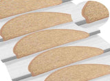 Stair Mats 15 pcs 56x17x3 cm Light Brown Half Round 326898
