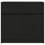 Sideboard with Drawer Black Oak 80x34x76 cm Engineered Wood 861536
