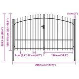 Fence Gate Woerden Double Door with Spike Top 299.5x224.5 cm 145737