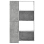 Corner Bookcase 4-Tier Concrete Grey 85x85x140 cm Engineered Wood 3307813