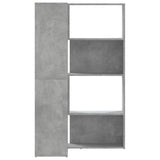 Corner Bookcase 4-Tier Concrete Grey 85x85x140 cm Engineered Wood 3307813