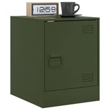 ZNTS Bedside Cabinets 2 pcs Olive Green 34.5x39x44 cm Steel 841616