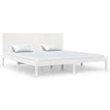Bed Frame White Solid Pine Wood 200x200 cm Bed Frame 3104174