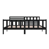 3101177 Bed Frame without Mattress Black Solid Wood 200x200 cm