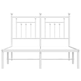 Metal Bed Frame without Mattress with Headboard White 135x190cm 353585