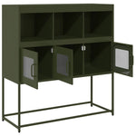 ZNTS Sideboard Olive Green 100.5x39x107 cm Cold-rolled Steel 853420