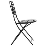 Bistro Chairs Foldable 2 pcs Black and White Ceramic 4003405