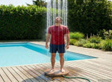 Garden Floor Shower WPC and Stainless Steel 201 Brown 42031216