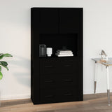 Wall Cabinet Black 80x33x80 cm Engineered Wood 816585