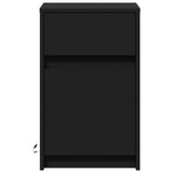 ZNTS Bedside Cabinet with LED Lights Black Engineered Wood 852000