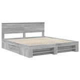 Bed Frame Grey Sonoma 180 x 200 cm Engineered Wood 3408737