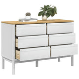 Chest of Drawers FLORO White Solid Wood Pine 374012