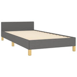 Bed Frame without Mattress Dark Grey 90x190cm Single Fabric 349888