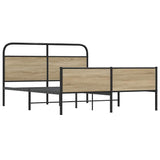 Metal Bed Frame without Mattress Smoked Oak 180x200 cm Super King 3318674
