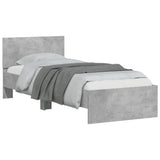 Bed Frame without Mattress with Headboard Concrete Grey 90x190 cm Single 838655